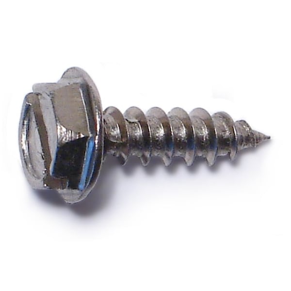 Midwest Fastener Sheet Metal Screw, #6 x 1/2 in, 18-8 Stainless Steel Flange Hex Head Slotted Drive, 40 PK 63841 - main